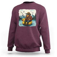 Funny Bigfoot Fishing Sweatshirt Sasquatch Sitting Rubber Duckie Cruise - Wonder Print Shop