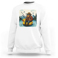 Funny Bigfoot Fishing Sweatshirt Sasquatch Sitting Rubber Duckie Cruise - Wonder Print Shop