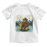 Funny Bigfoot Fishing Toddler T Shirt Sasquatch Sitting Rubber Duckie Cruise - Wonder Print Shop