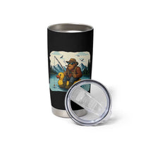 Funny Bigfoot Fishing Tumbler Cup Sasquatch Sitting Rubber Duckie Cruise - Wonder Print Shop
