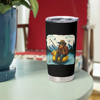 Funny Bigfoot Fishing Tumbler Cup Sasquatch Sitting Rubber Duckie Cruise - Wonder Print Shop