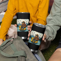 Funny Bigfoot Fishing Tumbler Cup Sasquatch Sitting Rubber Duckie Cruise - Wonder Print Shop