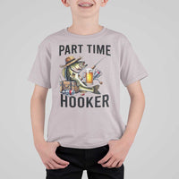Part Time Hooker T Shirt For Kid Funny Bass Fishing Beer Joke - Wonder Print Shop