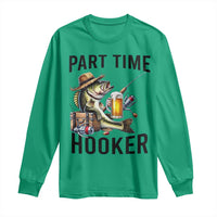 Part Time Hooker Long Sleeve Shirt Funny Bass Fishing Beer Joke - Wonder Print Shop