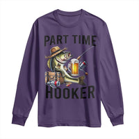 Part Time Hooker Long Sleeve Shirt Funny Bass Fishing Beer Joke - Wonder Print Shop