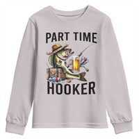 Part Time Hooker Youth Sweatshirt Funny Bass Fishing Beer Joke - Wonder Print Shop
