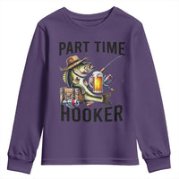 Part Time Hooker Youth Sweatshirt Funny Bass Fishing Beer Joke - Wonder Print Shop