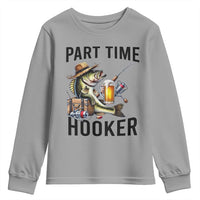Part Time Hooker Youth Sweatshirt Funny Bass Fishing Beer Joke - Wonder Print Shop