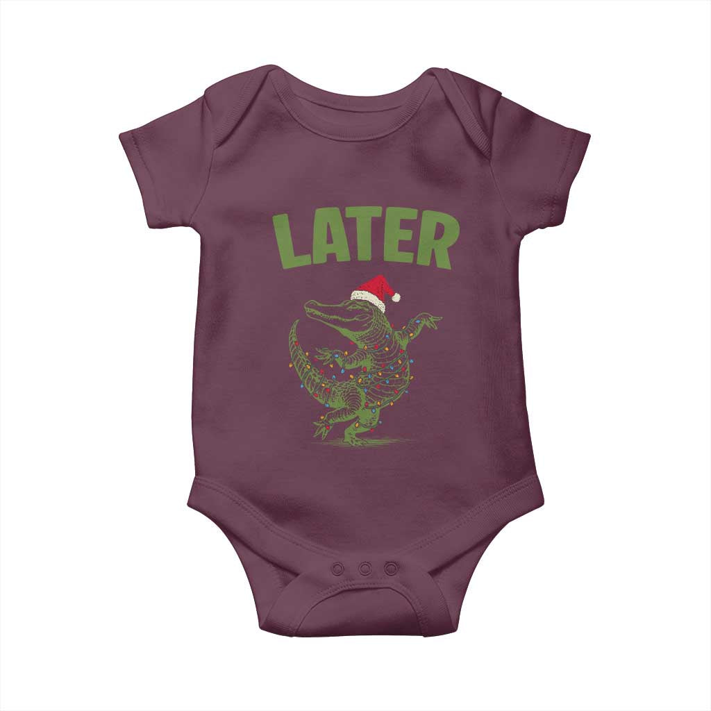 Funny Gator Sarcastic Christmas Baby Onesie Later Alligator - Wonder Print Shop
