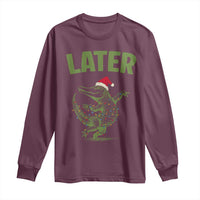 Funny Gator Sarcastic Christmas Long Sleeve Shirt Later Alligator - Wonder Print Shop
