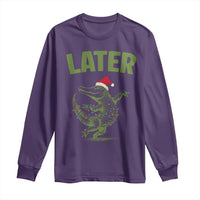 Funny Gator Sarcastic Christmas Long Sleeve Shirt Later Alligator - Wonder Print Shop