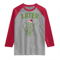 Funny Gator Sarcastic Christmas Raglan Shirt Later Alligator - Wonder Print Shop