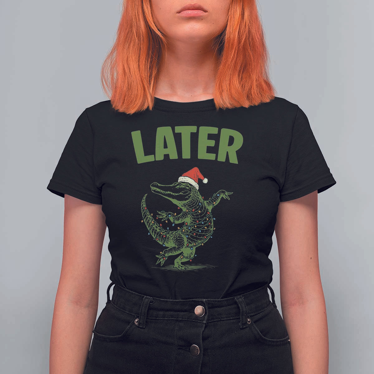 Funny Gator Sarcastic Christmas T Shirt For Women Later Alligator - Wonder Print Shop