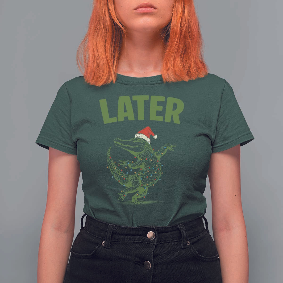 Funny Gator Sarcastic Christmas T Shirt For Women Later Alligator - Wonder Print Shop