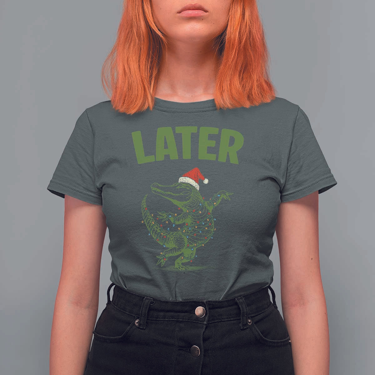 Funny Gator Sarcastic Christmas T Shirt For Women Later Alligator - Wonder Print Shop