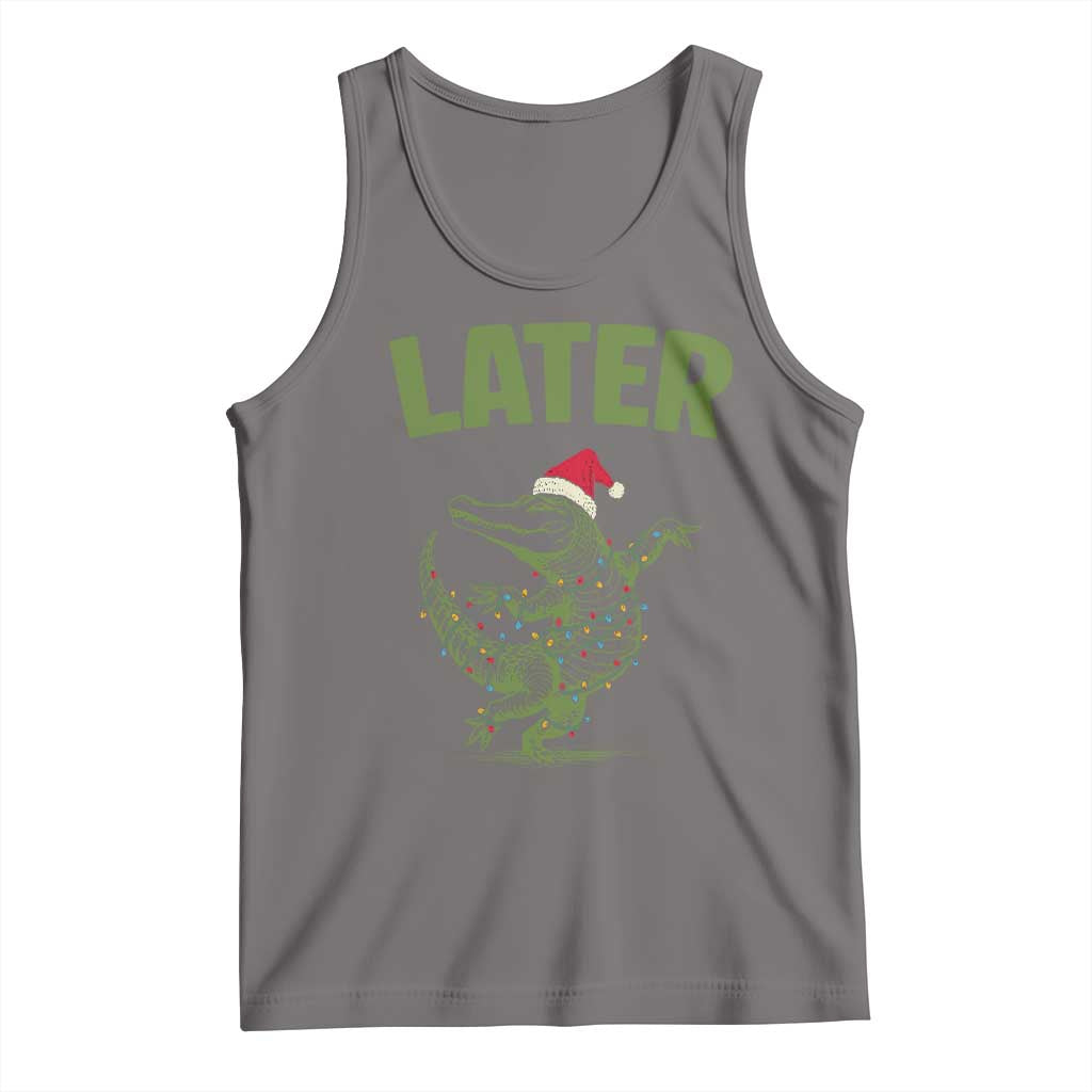 Funny Gator Sarcastic Christmas Tank Top Later Alligator - Wonder Print Shop