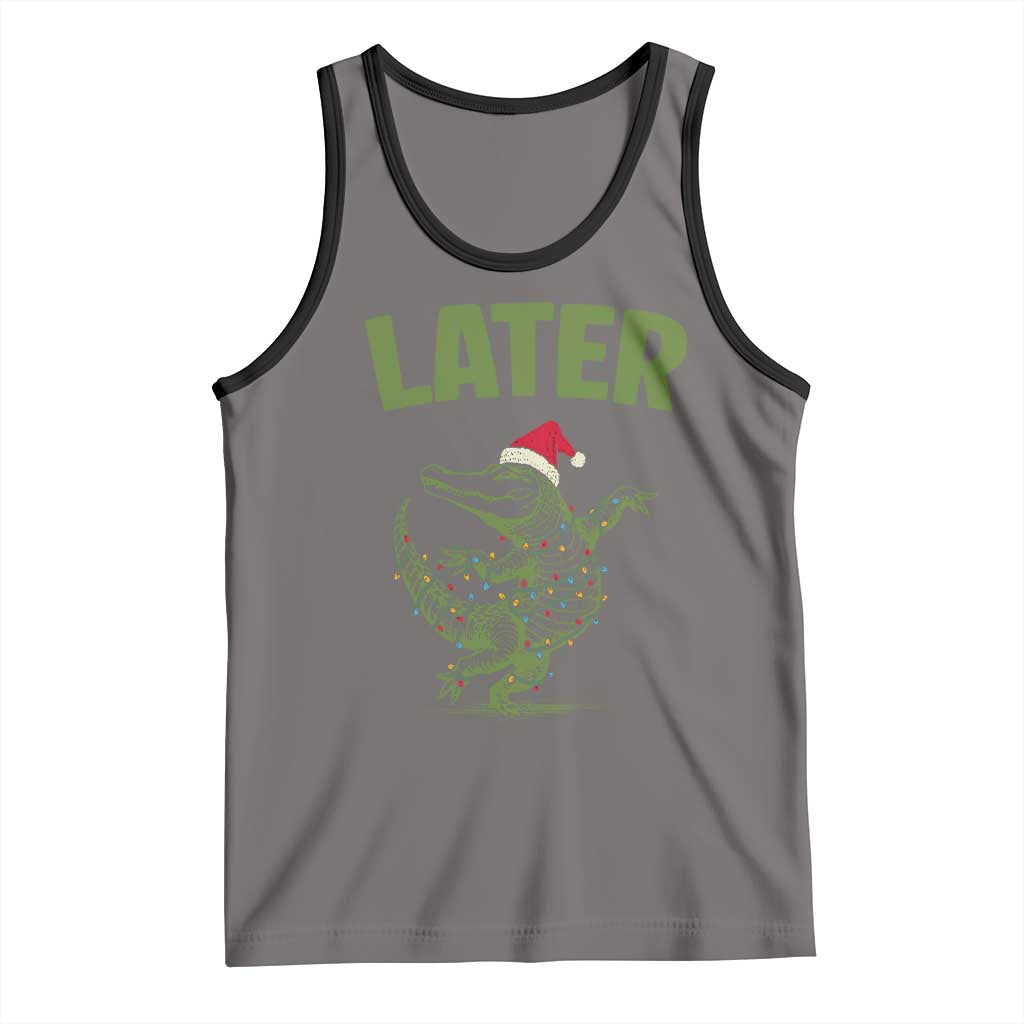Funny Gator Sarcastic Christmas Tank Top Later Alligator - Wonder Print Shop