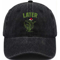 Funny Gator Sarcastic Christmas Washed Cotton Baseball Cap Later Alligator
