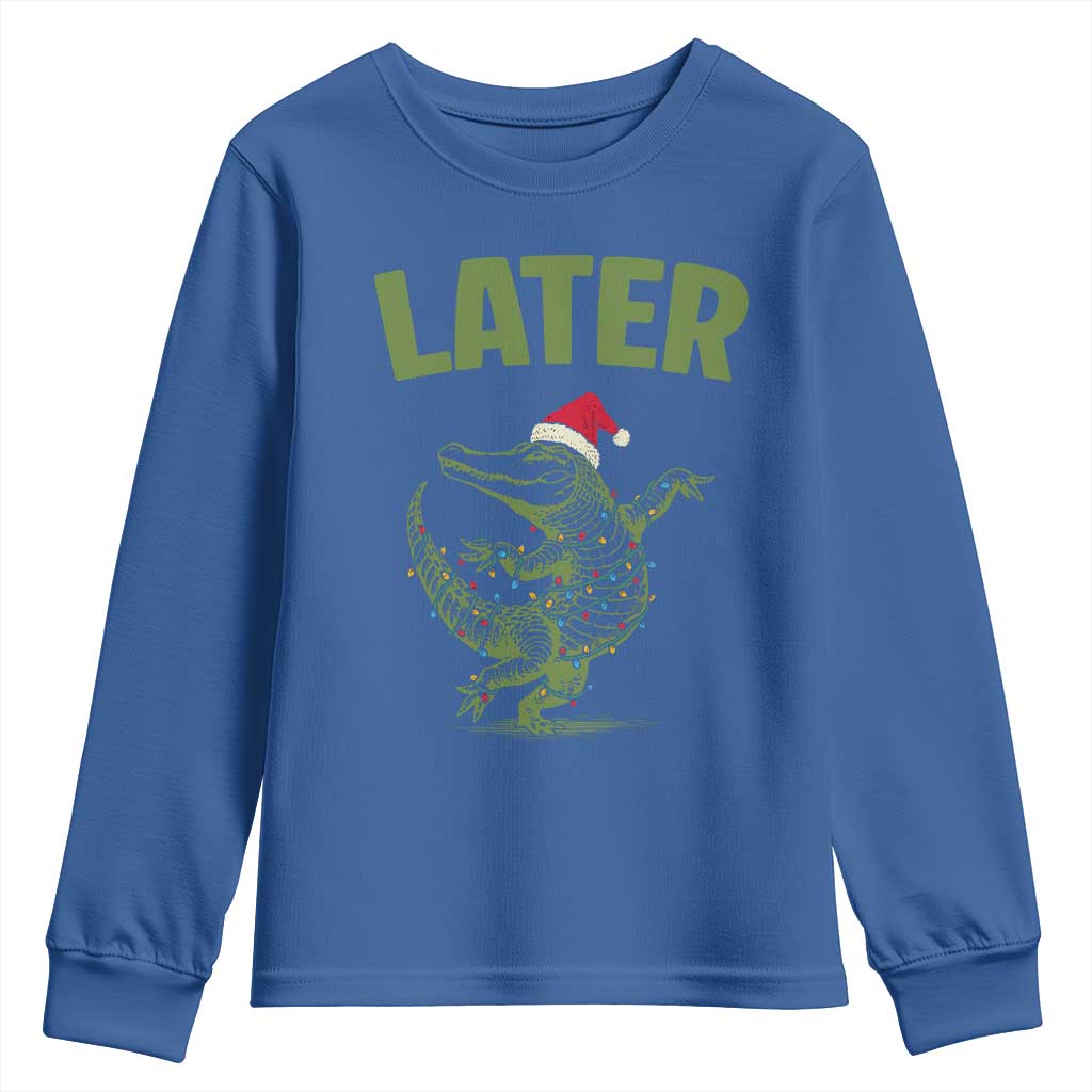 Funny Gator Sarcastic Christmas Youth Sweatshirt Later Alligator - Wonder Print Shop