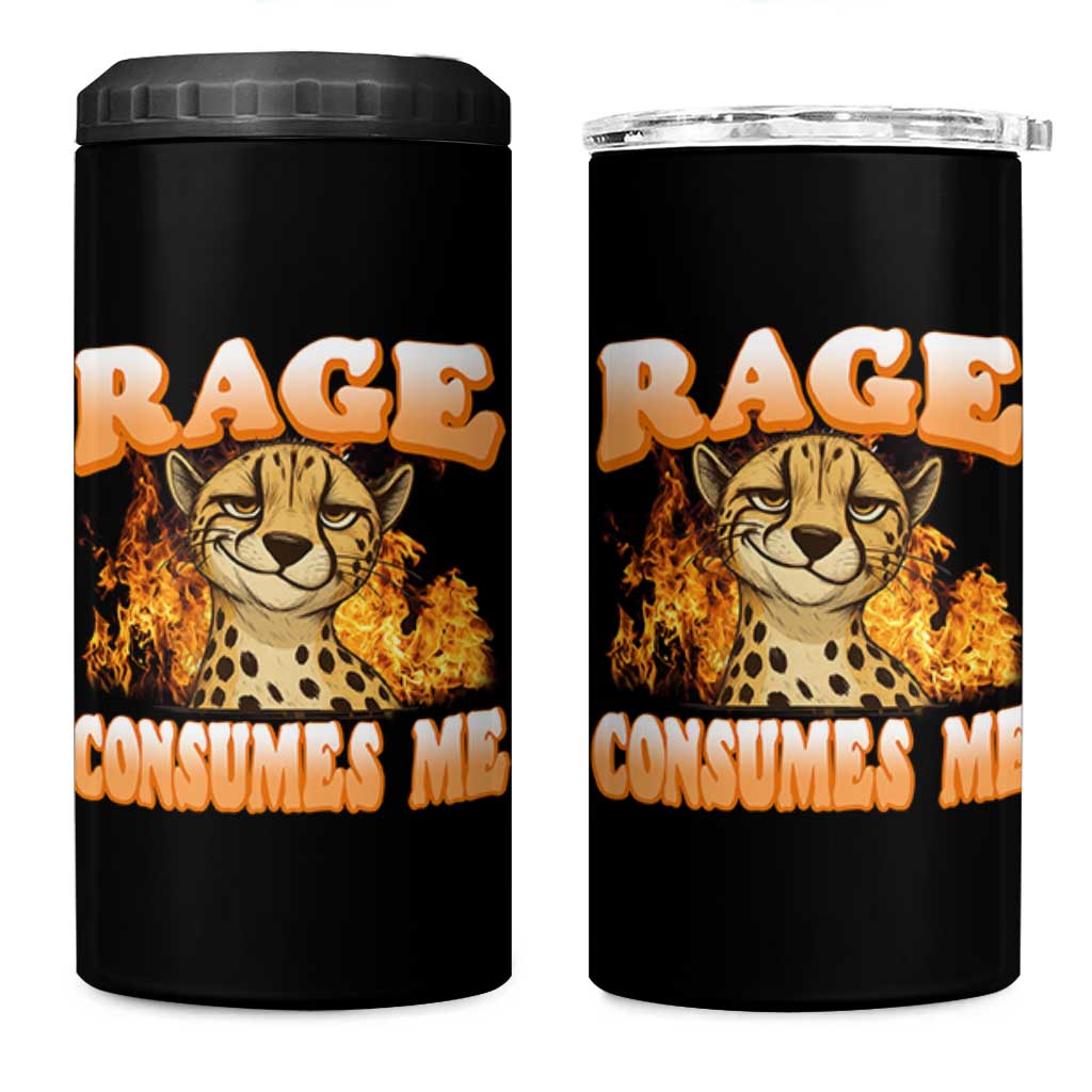 Cool Cheetah 4 in 1 Can Cooler Tumbler Funny Range Consumes Me Sarcastic Wild Animal