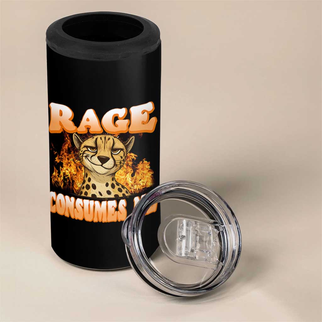 Cool Cheetah 4 in 1 Can Cooler Tumbler Funny Range Consumes Me Sarcastic Wild Animal