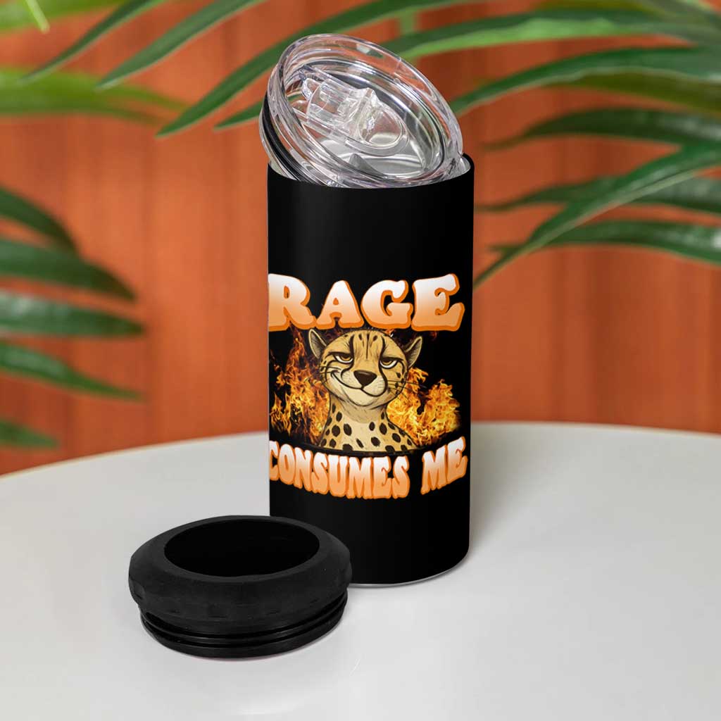 Cool Cheetah 4 in 1 Can Cooler Tumbler Funny Range Consumes Me Sarcastic Wild Animal