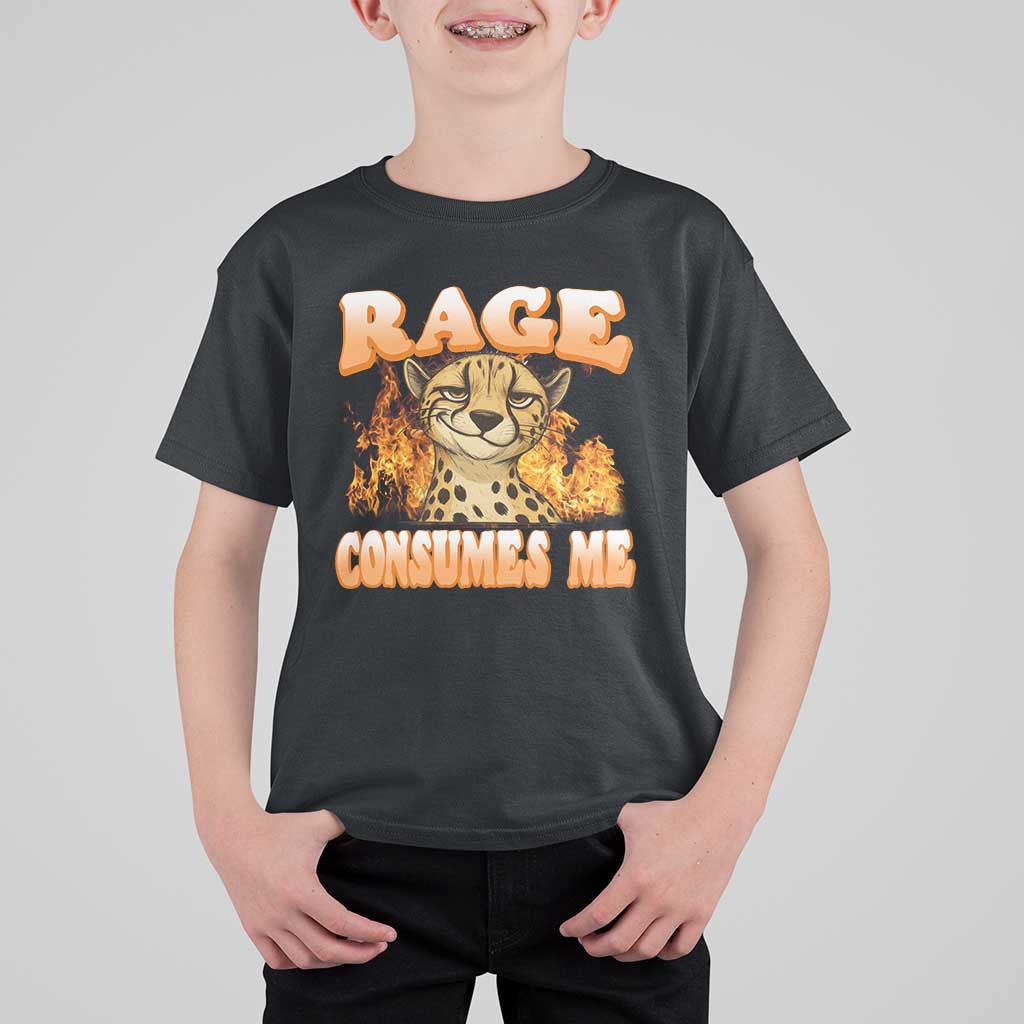 Cool Cheetah T Shirt For Kid Funny Range Consumes Me Sarcastic Wild Animal - Wonder Print Shop