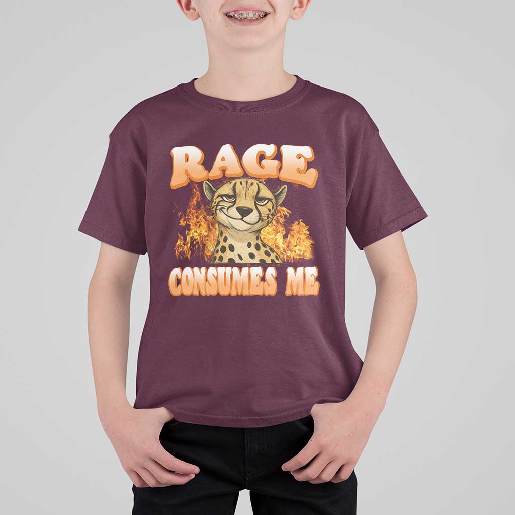 Cool Cheetah T Shirt For Kid Funny Range Consumes Me Sarcastic Wild Animal - Wonder Print Shop
