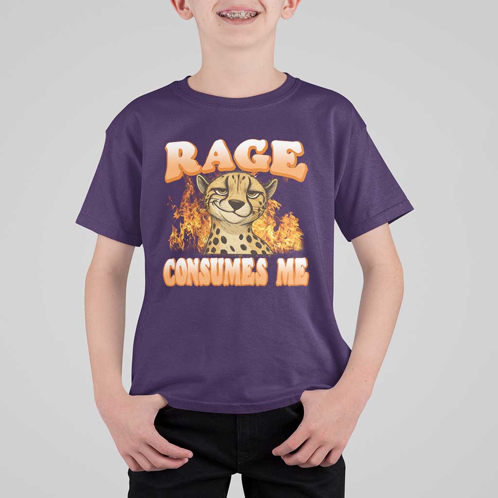 Cool Cheetah T Shirt For Kid Funny Range Consumes Me Sarcastic Wild Animal - Wonder Print Shop