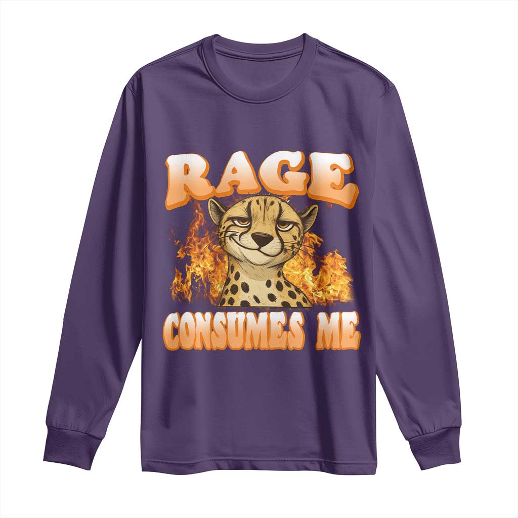 Cool Cheetah Long Sleeve Shirt Funny Range Consumes Me Sarcastic Wild Animal - Wonder Print Shop