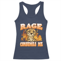 Cool Cheetah Racerback Tank Top Funny Range Consumes Me Sarcastic Wild Animal - Wonder Print Shop