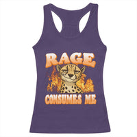 Cool Cheetah Racerback Tank Top Funny Range Consumes Me Sarcastic Wild Animal - Wonder Print Shop