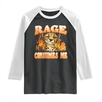 Cool Cheetah Raglan Shirt Funny Range Consumes Me Sarcastic Wild Animal - Wonder Print Shop