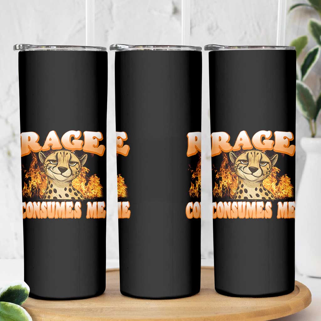 Cool Cheetah Skinny Tumbler Funny Range Consumes Me Sarcastic Wild Animal