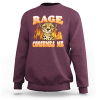 Cool Cheetah Sweatshirt Funny Range Consumes Me Sarcastic Wild Animal - Wonder Print Shop