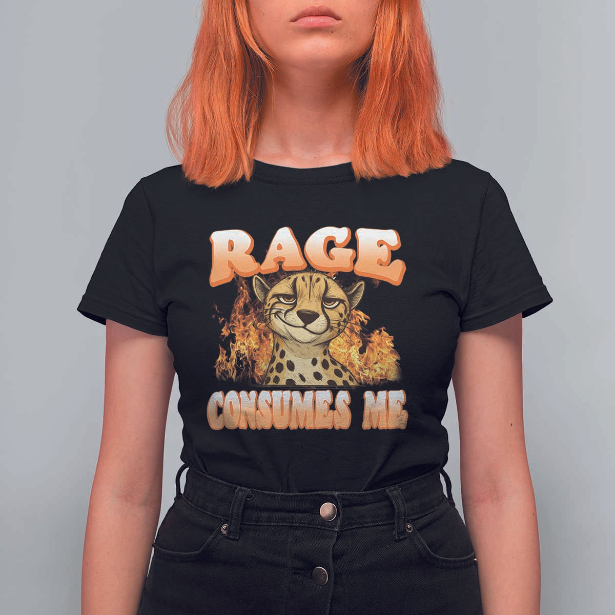 Cool Cheetah T Shirt For Women Funny Range Consumes Me Sarcastic Wild Animal - Wonder Print Shop