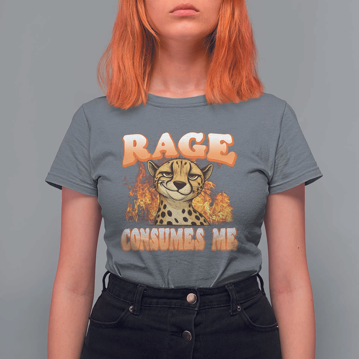 Cool Cheetah T Shirt For Women Funny Range Consumes Me Sarcastic Wild Animal - Wonder Print Shop