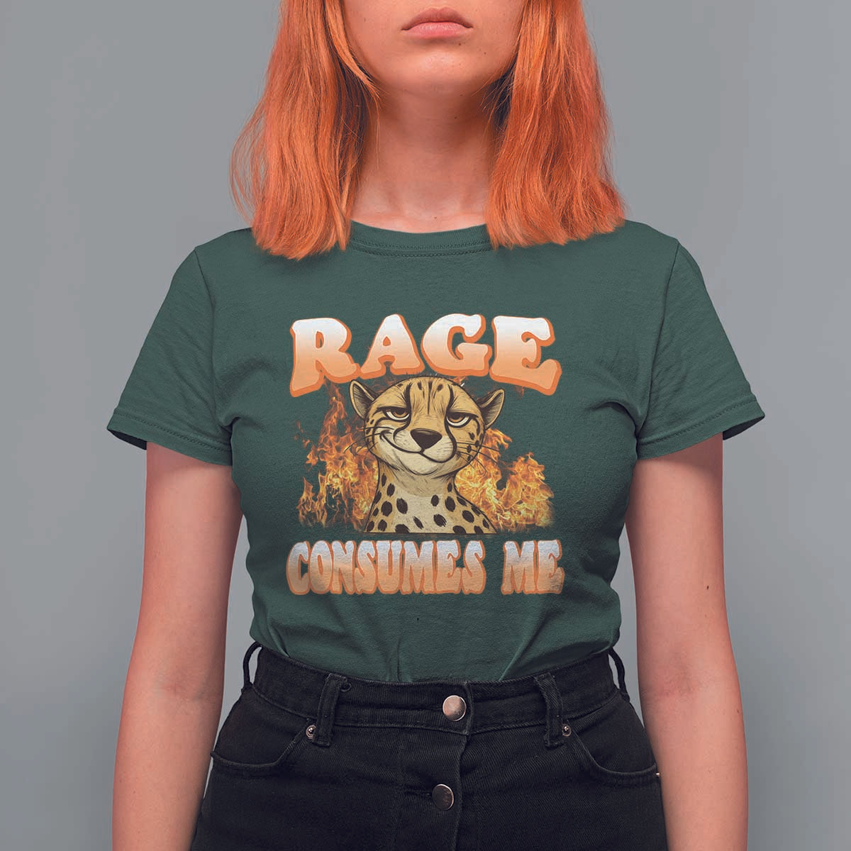 Cool Cheetah T Shirt For Women Funny Range Consumes Me Sarcastic Wild Animal - Wonder Print Shop