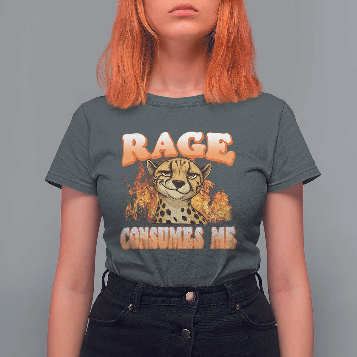 Cool Cheetah T Shirt For Women Funny Range Consumes Me Sarcastic Wild Animal - Wonder Print Shop
