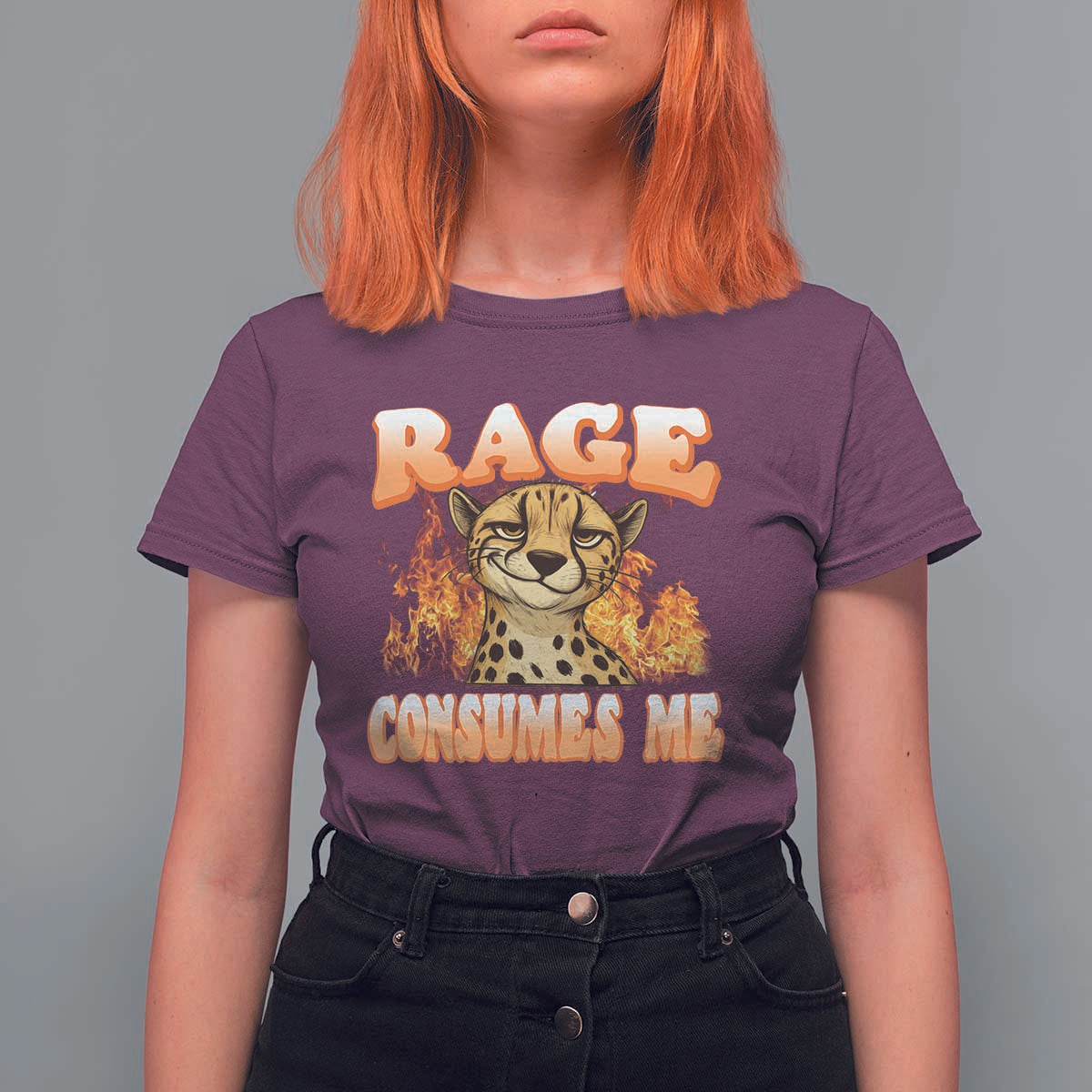 Cool Cheetah T Shirt For Women Funny Range Consumes Me Sarcastic Wild Animal - Wonder Print Shop