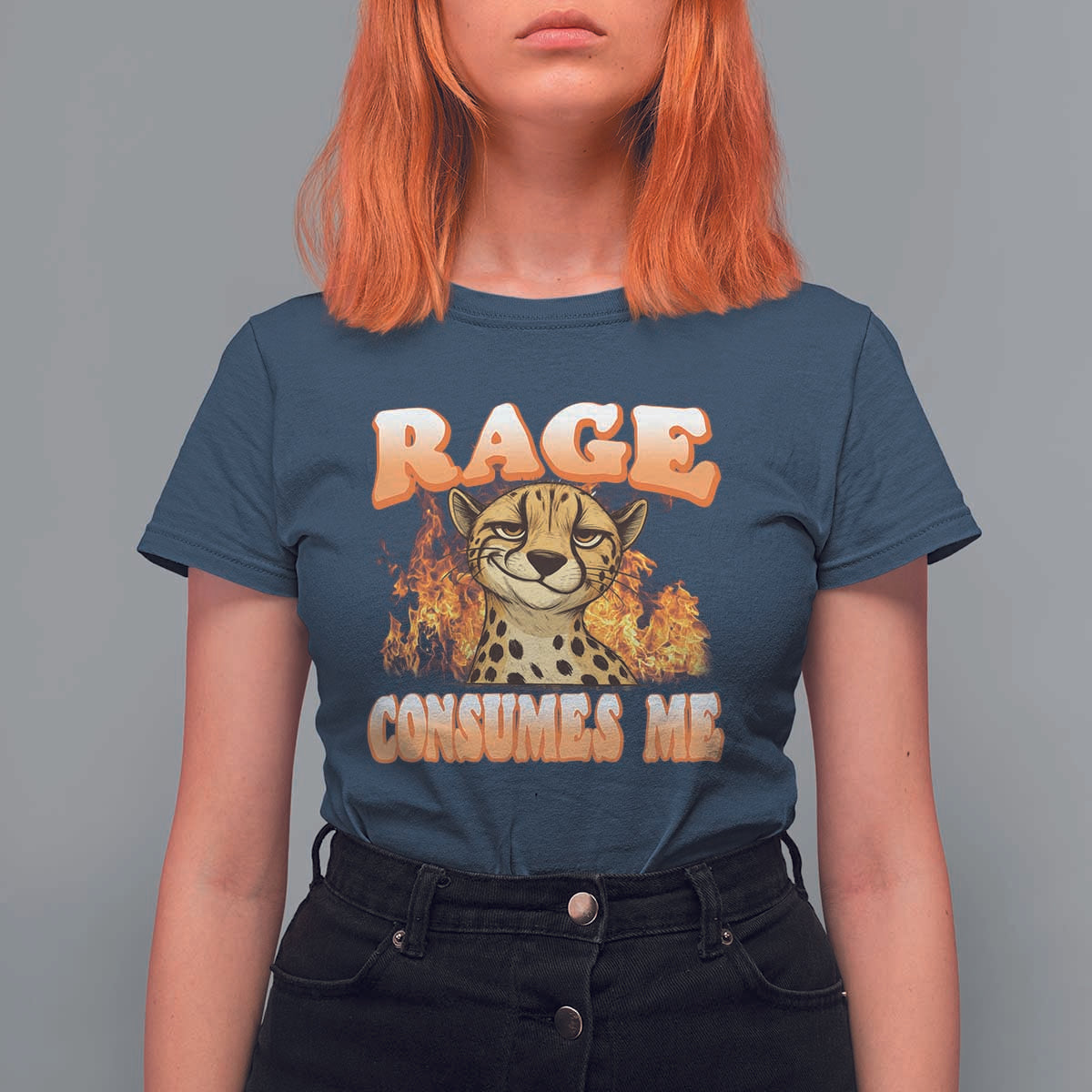 Cool Cheetah T Shirt For Women Funny Range Consumes Me Sarcastic Wild Animal - Wonder Print Shop