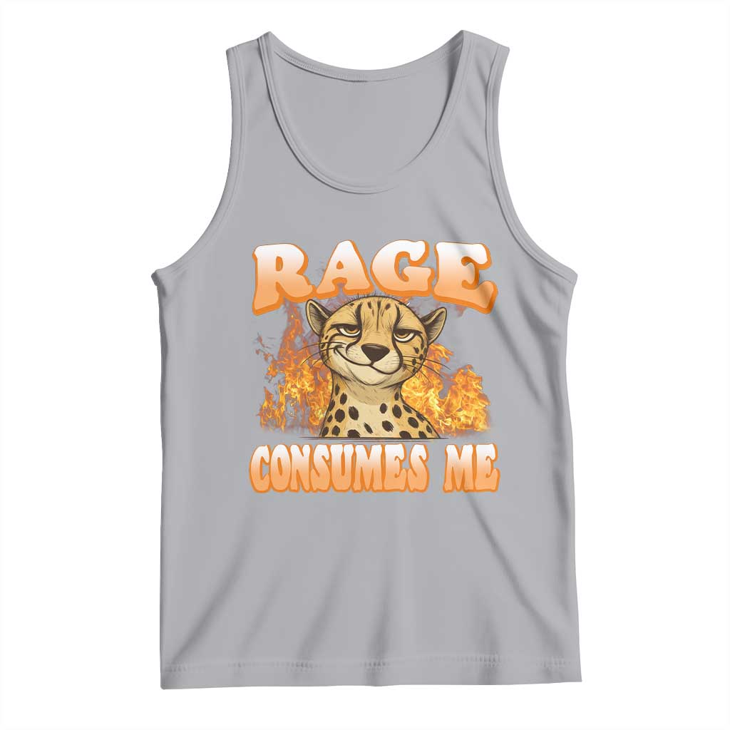 Cool Cheetah Tank Top Funny Range Consumes Me Sarcastic Wild Animal - Wonder Print Shop