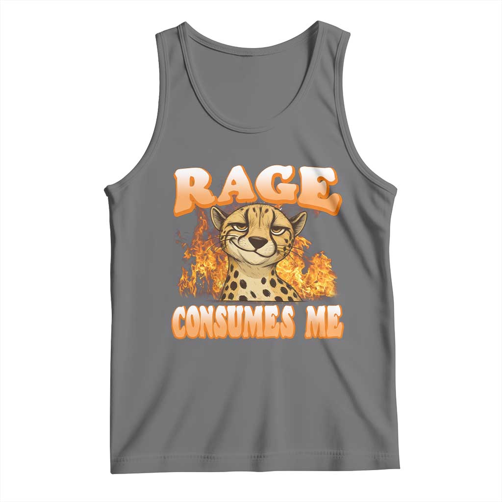 Cool Cheetah Tank Top Funny Range Consumes Me Sarcastic Wild Animal - Wonder Print Shop