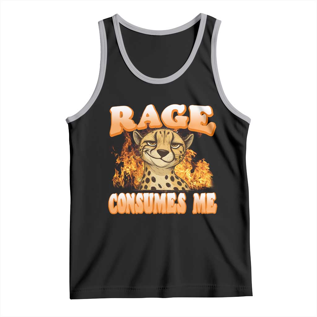 Cool Cheetah Tank Top Funny Range Consumes Me Sarcastic Wild Animal - Wonder Print Shop