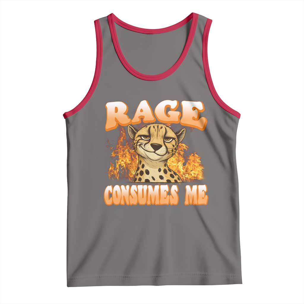 Cool Cheetah Tank Top Funny Range Consumes Me Sarcastic Wild Animal - Wonder Print Shop