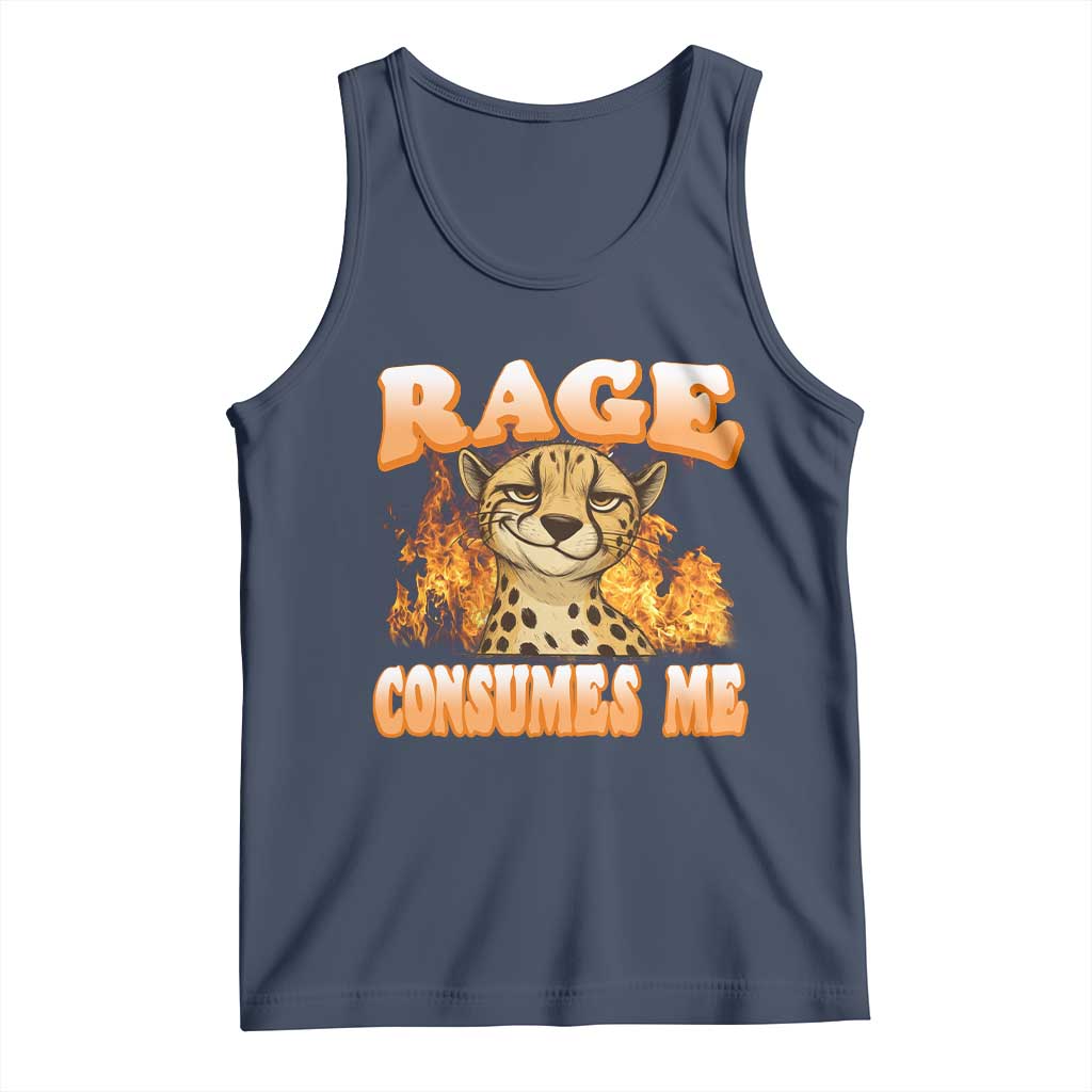 Cool Cheetah Tank Top Funny Range Consumes Me Sarcastic Wild Animal - Wonder Print Shop