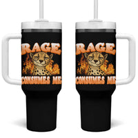Cool Cheetah Tumbler With Handle Funny Range Consumes Me Sarcastic Wild Animal