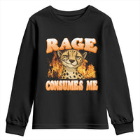 Cool Cheetah Youth Sweatshirt Funny Range Consumes Me Sarcastic Wild Animal - Wonder Print Shop