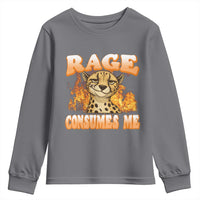 Cool Cheetah Youth Sweatshirt Funny Range Consumes Me Sarcastic Wild Animal - Wonder Print Shop
