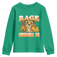 Cool Cheetah Youth Sweatshirt Funny Range Consumes Me Sarcastic Wild Animal - Wonder Print Shop